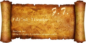 Füsi Tivadar névjegykártya