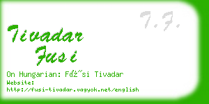 tivadar fusi business card